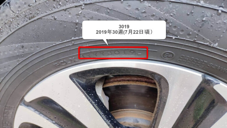 タイヤの製造年月がわかる場所