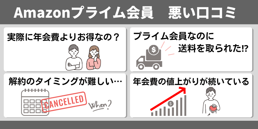 Amazonプライム会員の悪い口コミ