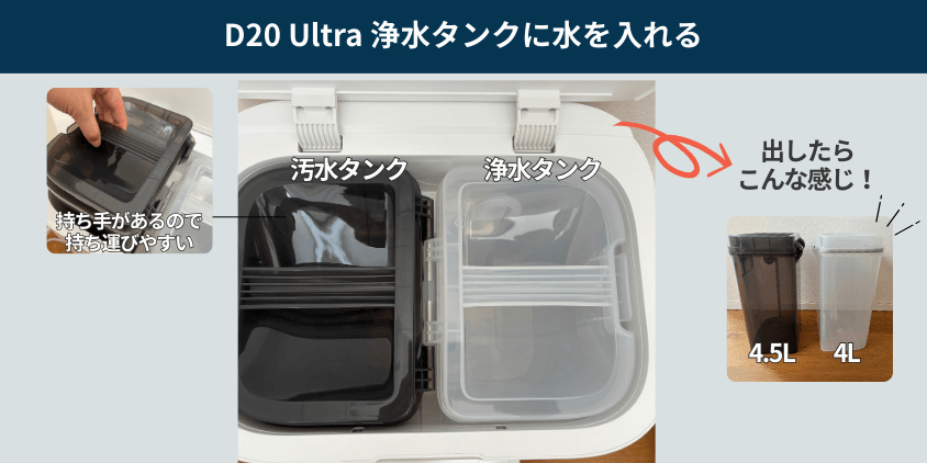 Dreame D20 Ultra 汚水タンク・浄水タンク