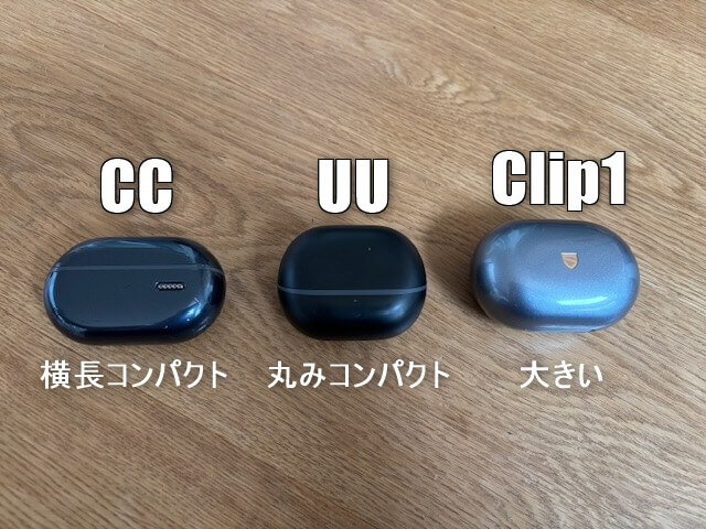 Clip1・UU・CC　ケースサイズ　違い