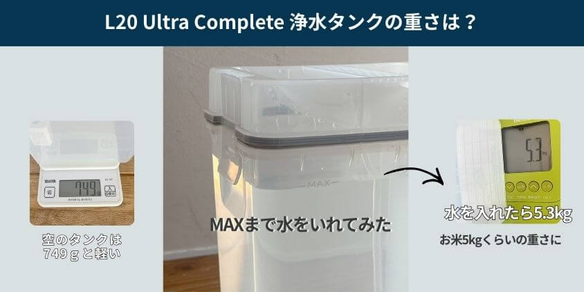 Dreame L20 Ultra Complete 水タンク重さ